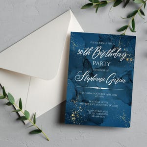 Blue Marble Birthday Invitation Template