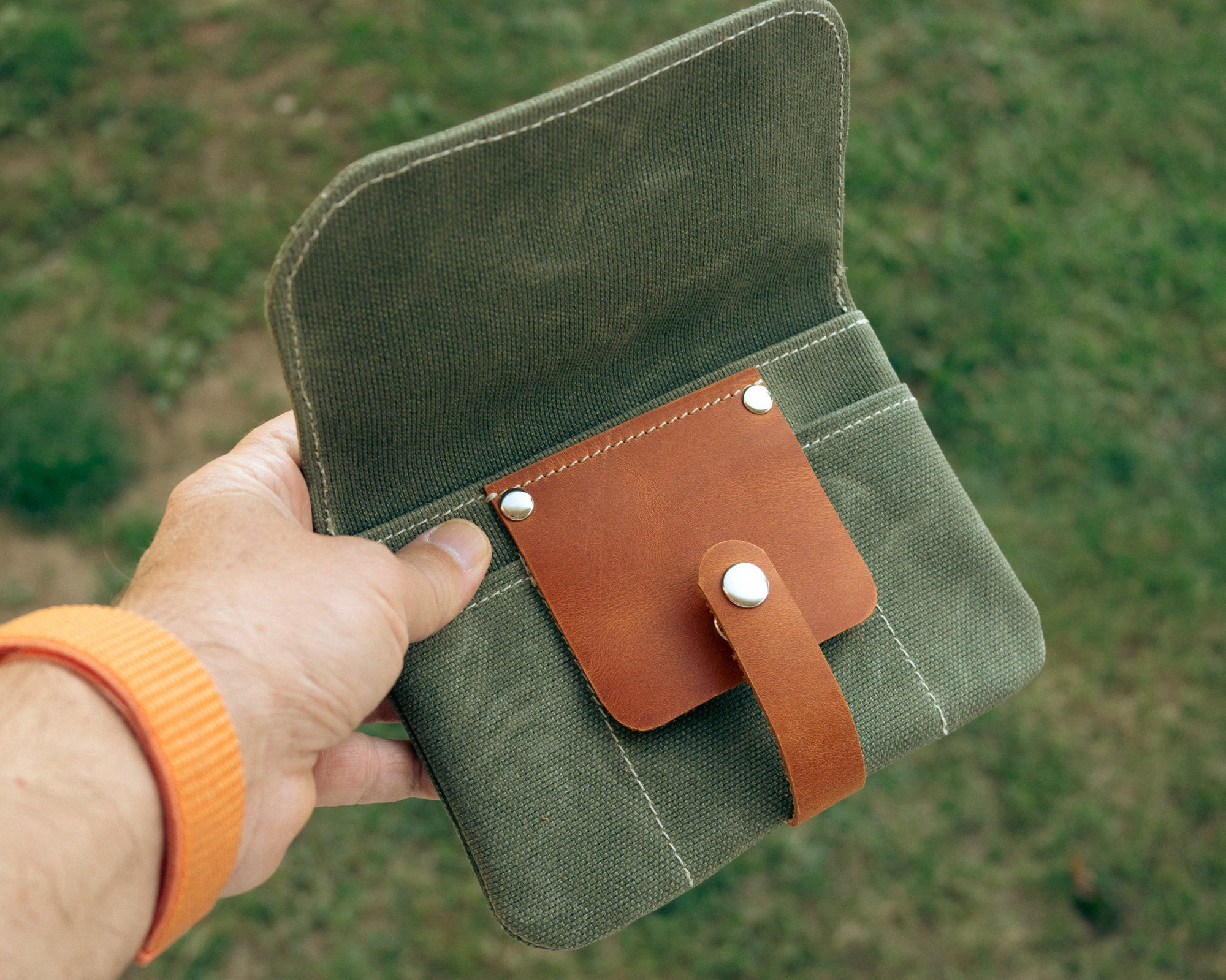 Waxed Canvas Tobacco Pouch, Waterproof Tobacco Cover, Handmade Tobacco Pouch, Small Canvas Pouch