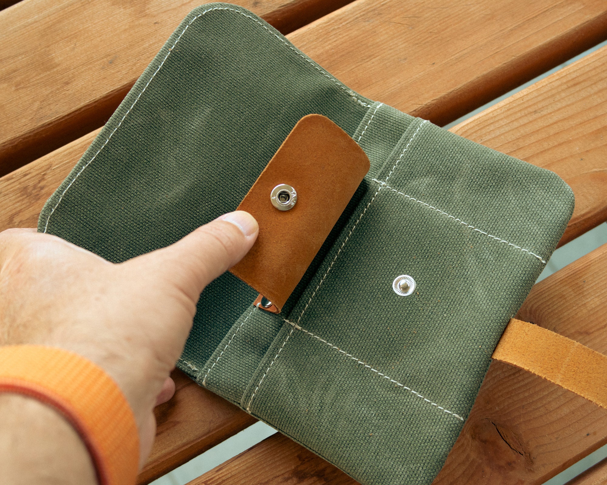 Waxed Canvas Tobacco Pouch, Waterproof Tobacco Cover, Handmade Tobacco Pouch, Small Canvas Pouch