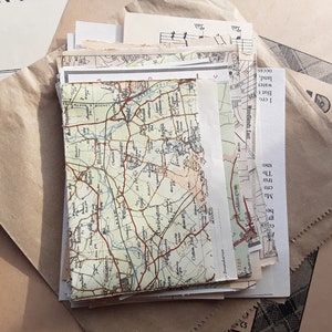 30 x Schrottstücke von Vintage Buchseiten, Karten und Musikblättern, Junk-Journal, Scrapbooking-Versorgung