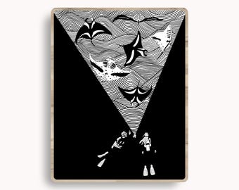 Night Dive Illustration Print