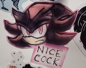 Shadow the Hedgehog Sticker | Sonic meme | Watercolor then printed | Vinyl