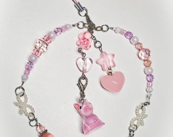 Bunny Charm | Wrist Phone strap|  | Upcycled |