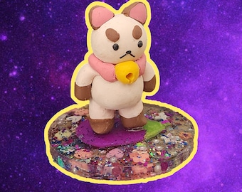 Figura Puppycat / arcilla polimérica / abeja y cachorro