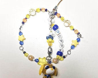 Bandai Tea Dog Chai Puppy Charm | Upcycled | Wrist Phone strap