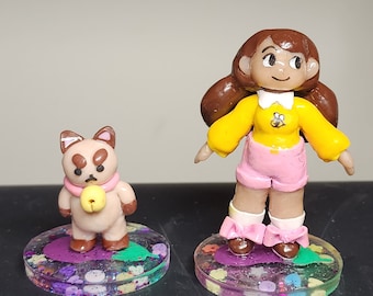 Figura de abeja y cachorrito de arcilla polimérica