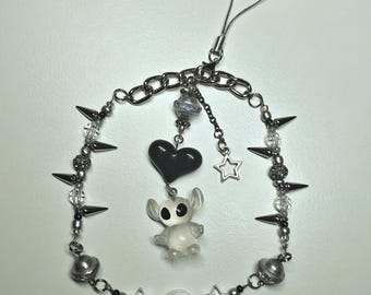 Alien Charm | Wrist Phone strap| Upcycled |