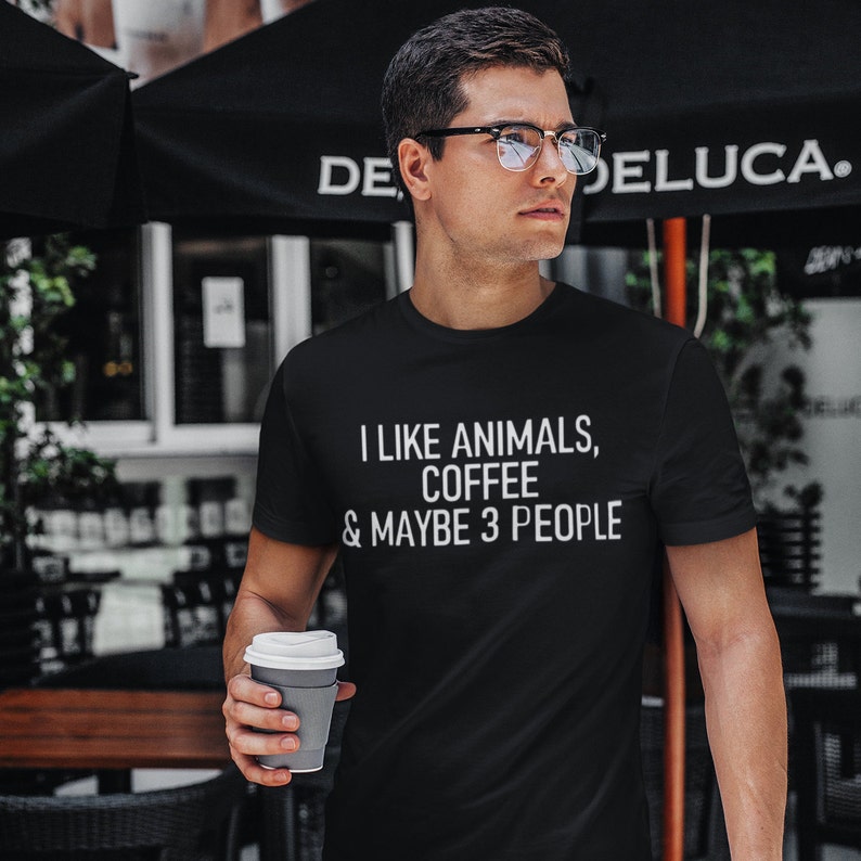 I like 3 People Shirt Vegan Shirt Vegan Coffee Shirt Animal image 0