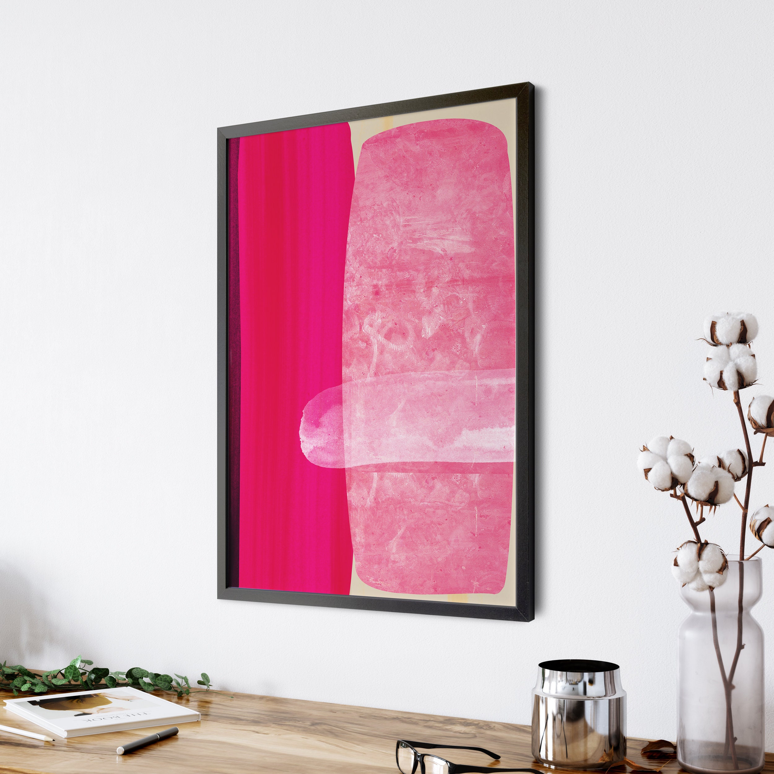 Printable Wall Art Modern Abstract Pink Wall Art Pink | Etsy