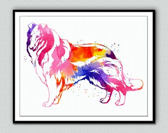 Aquarell Druck Border Collie Hund Home Decor Wandbehang Hund Collie Kunstdruck Hundeliebhaber Geschenk Kinder Kinder Wanddeko