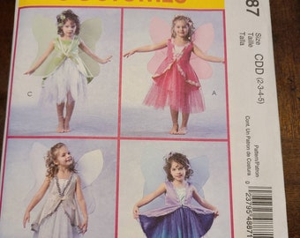 McCalls Costume Pattern M4887 Child Fairy Doll Princess 2 3 4 5 6 7 8 Size New Uncut