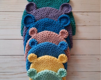 Teddy Bear Hat, Micro-Preemie, Preemie, Newborn, 0-3m, 3-6m, 6-12m, Toddler, Child Size, Baby & Child Winter Hat, Infant Beanie