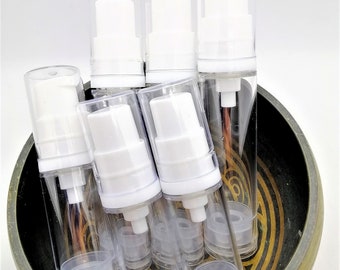 5ml , 10ml Refillable Airless Bottle | Lotion Pump or Spray Head [By pc or set]