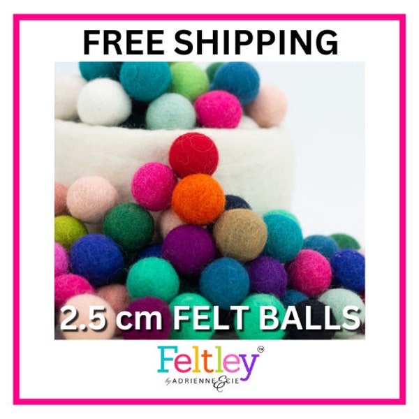 2.5 cm Loose Felt Balls - FREE SHIPPING