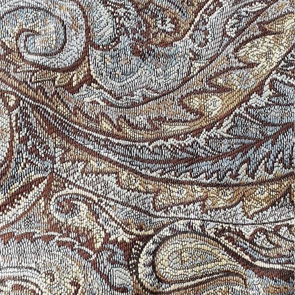 PAISLEY uphostery fabric, Tapestry paisley, remnant, odd piece for quilting, pillows, purses or(?)