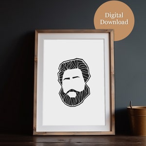 Charles Spurgeon Stylized Outline / Minimalistic Wall Decor / Reformed Theology