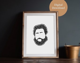 Charles Spurgeon Stylized Outline / Minimalistic Wall Decor / Reformed Theology