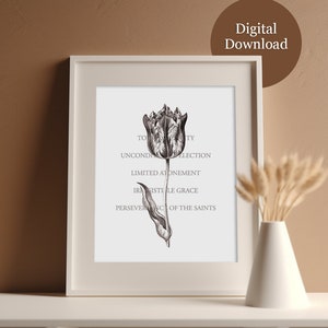 Doctrines of Grace Poster / TULIP / Theology Art / Minimalistic Wall Decor