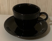 Vintage Fiesta Black 3 1 2 Diameter Cup and 5 7 8 Saucer