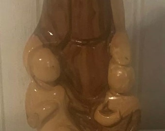 8 1/4” Hand Carved Olive Wood Jesus, Children, And Lamb Statue From Bethlehem