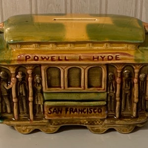 Vintage SNCO Ceramic San Francisco Cable Car Bank