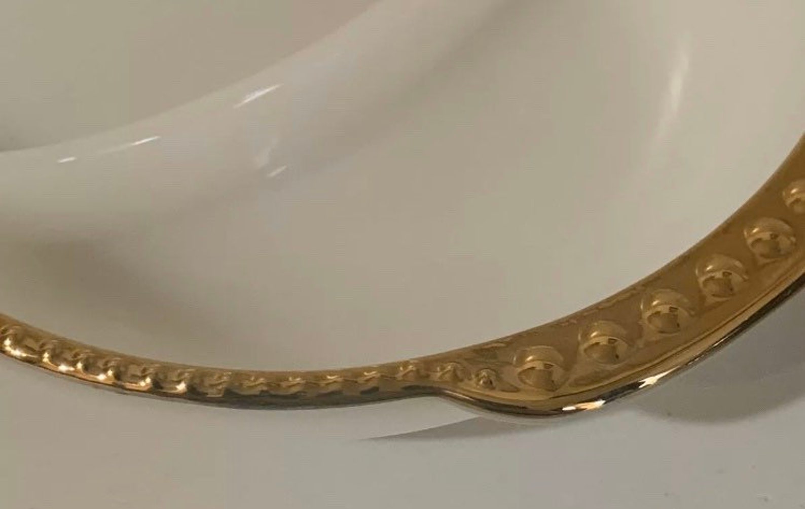 Vintage 1950s Fire King Ware White Milk Glass W/gold Trim Etsy