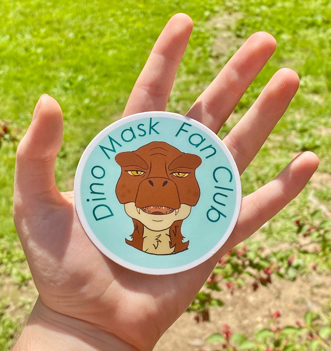 Dino Mask Fan Club circle sticker 3x3 circular decal furry Etsy