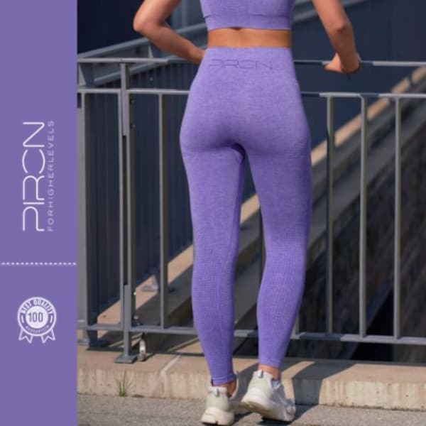 Seamless Leggings | Yoga Hose | Extra hoher Bund | Absolut blickdicht | Figur schmeichelnd | ideal für deine Yoga Praxis | Violett | PIRON