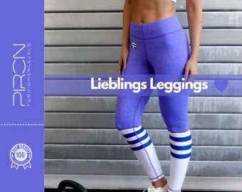 Sport Leggings | Yoga Leggings für Frauen | High Waist Hose | Unterteil | Netz Einsatz im Wadenbereich | Gym Outfit | Hohe Taille | Violett