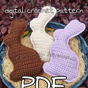 CROCHET PATTERN - Chocolate Easter Bunny Rag Doll- Instant DOWNLOAD