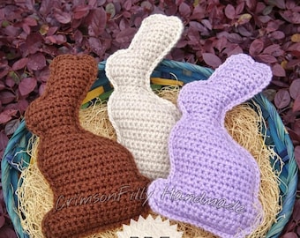 CROCHET PATTERN - Chocolate Easter Bunny Rag Doll- Instant DOWNLOAD