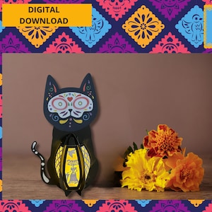 Dia de muertos, lanterne mexicaine, boîte d'ombre, SVG,