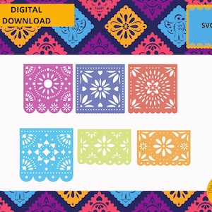 Papel Picado, Dia de Muertos, Nicho, Tag der Toten, SVG, PNG