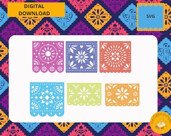 Papel Picado, dia de muertos, Nicho, Day of the dead, SVG, PNG