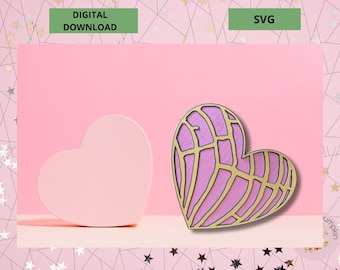 Valetines, gift box, concha, mexican SVG, PNG
