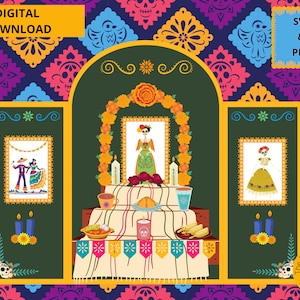 Nicho Dia de Muertos, Alter do Dia dos Mortos, Nicho, ofrenda