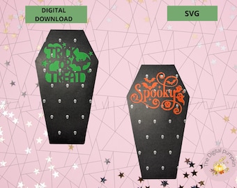 Halloween Coffin Treat Box SVG, Gift Box (Digital Download)