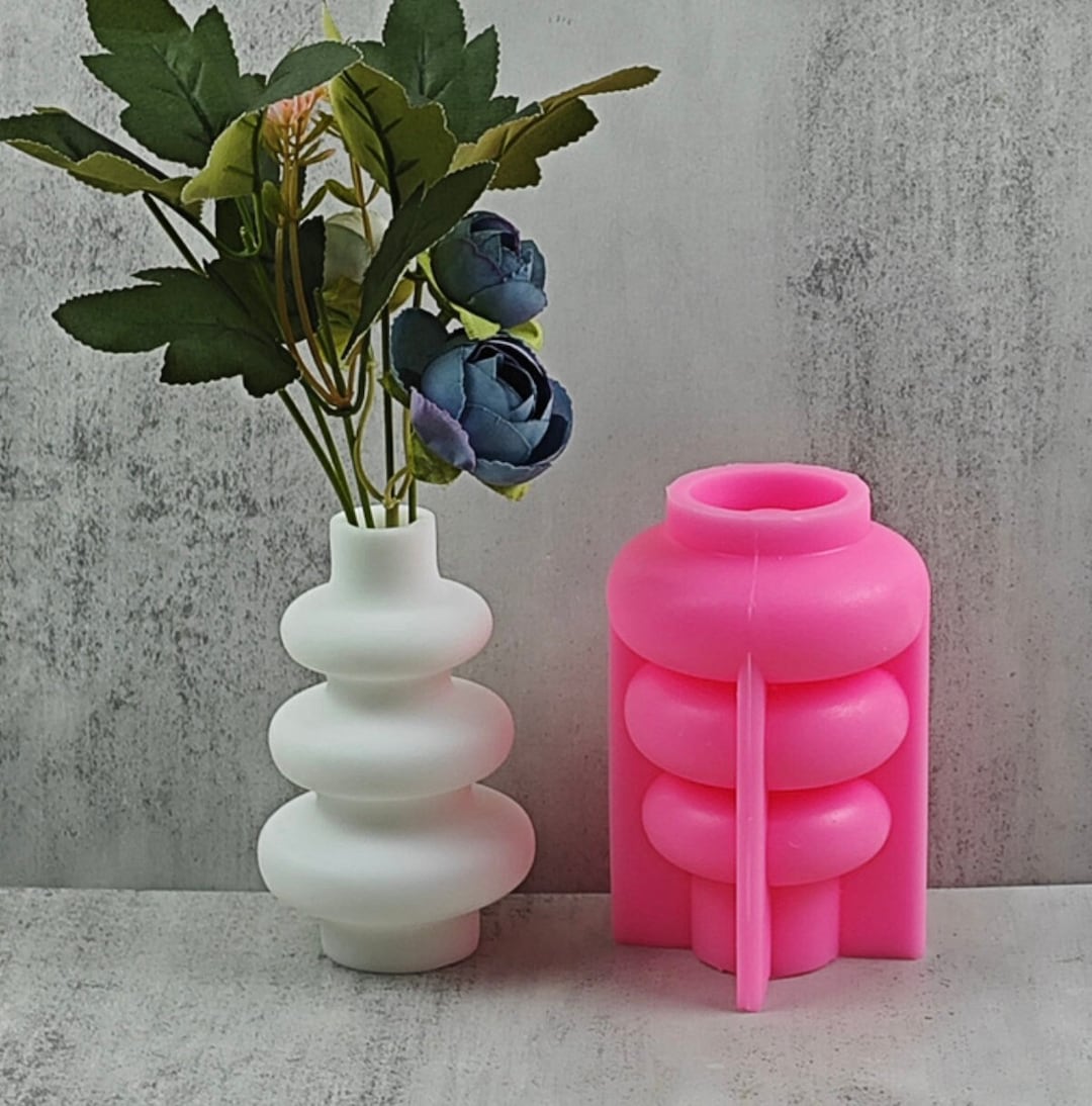 Donut Ring Stack Cylinder Flower Vase Silicone Mould Pot Etsy