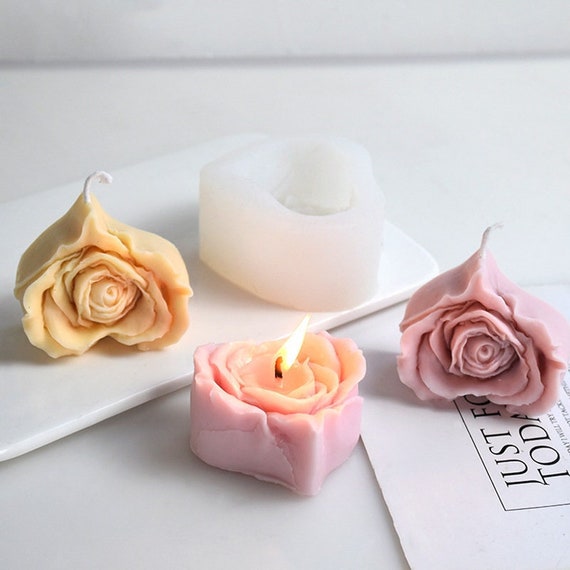 Love Rose Candle Silicone Mould, Aesthetic Candle, Heart Candle