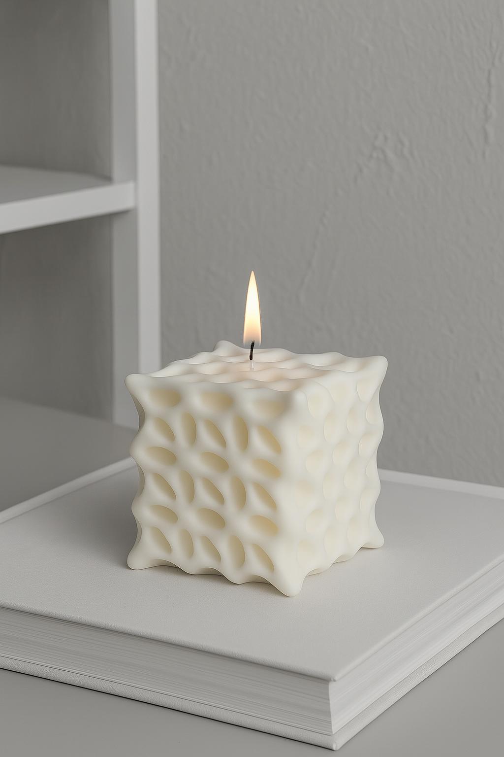 Sponge Magic Cube Abstract Shaped Pillar Sculptural Aesthetic Candle Decor Quality Silicone Mould DIY