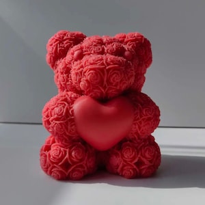 Eternal Rose Bear Candle Mold Valentine's Rose -  Finland