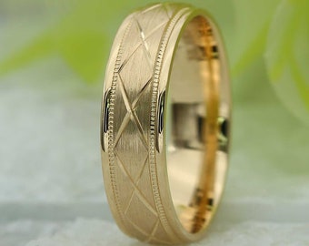 Classic Gold Wedding Band: Solid 10K 14K 18K, Comfort Fit