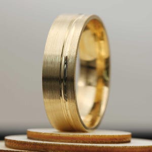 Solid Gold Wedding Band: Classic 10K 14K 18K Ring, Comfort Fit