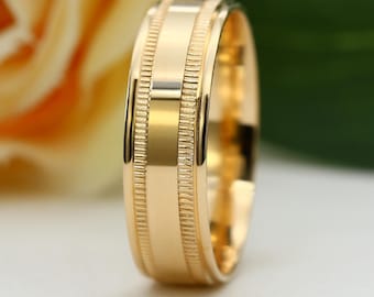 Fede nuziale in oro: 10K 14K 18K, vestibilità comoda, realizzata a mano in Canada, SG-001