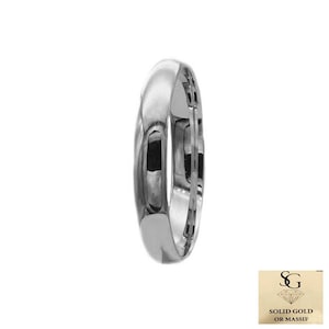 Massiver Sterling Silber Ehering - Schwerer Comfort Fit Ring, handgefertigter Herren- oder Damenring aus Silber