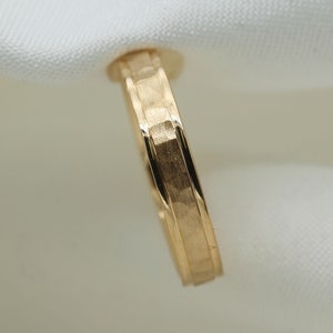 3 mm Massivgold Gehämmerter Ehering: Handgemacht 10K 14K 18K