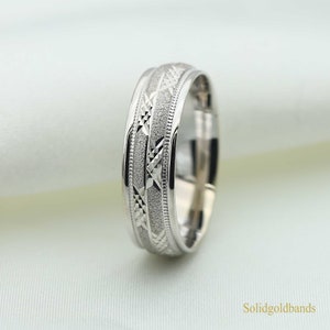 Wedding Band 10K 14K 18K , white gold, yellow gold,rose gold, engagement Rings,High Polished, Brushed,Classic, simple,-RB3180