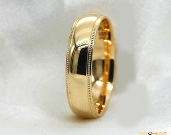 5mm Wedding Band in Solid gold 10k 14k 18k,  Gold Solid Gold for Men and Women classic design , white gold, yellow gold TM5MM