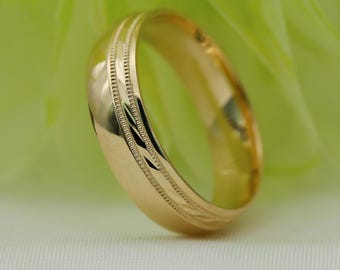 Fede nuziale a cupola in oro massiccio – 6 mm, vestibilità comoda, 10K/14K/18K