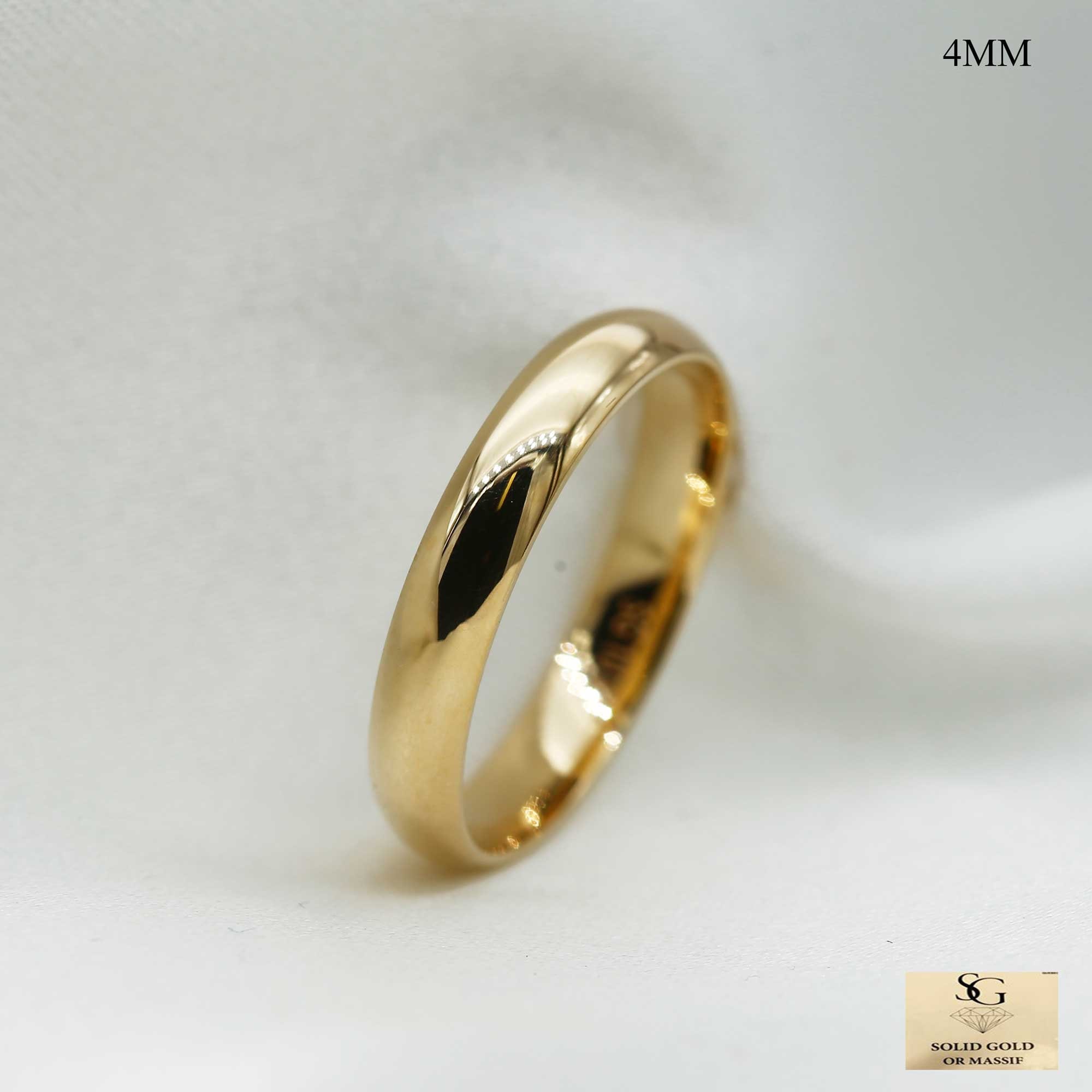 4mm Wedding Band 10K 14K 18K Solid Gold White Gold,yellow Gold